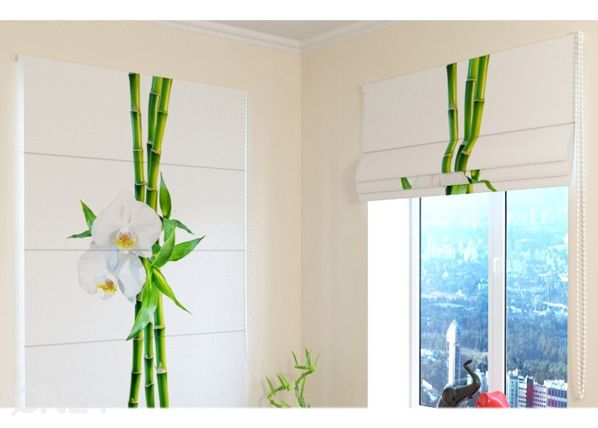 Pimendav Rooma kardin Bamboo and white orchid 1