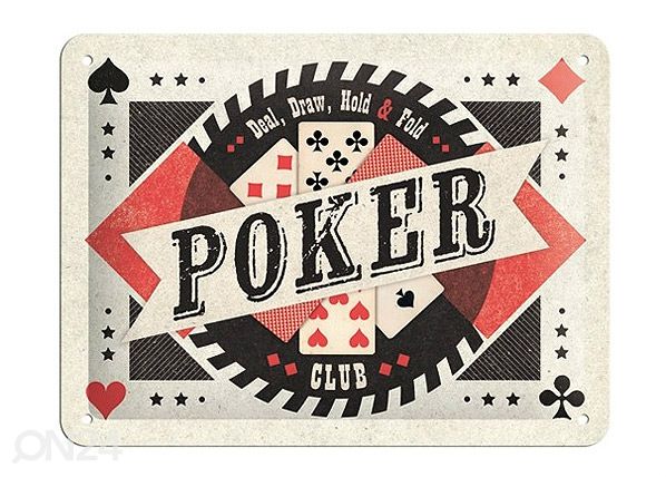 Retro metallposter Poker Club 15x20cm
