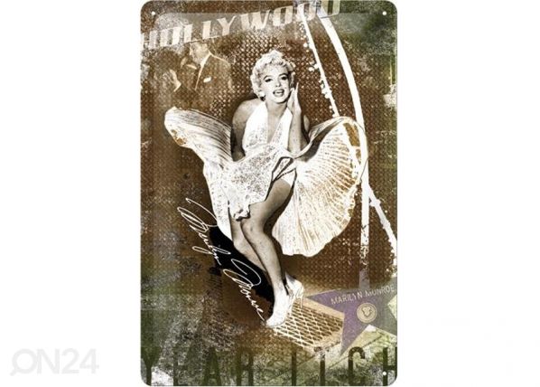 Retro metallposter Marilyn Monoroe Hollywood 20x30cm
