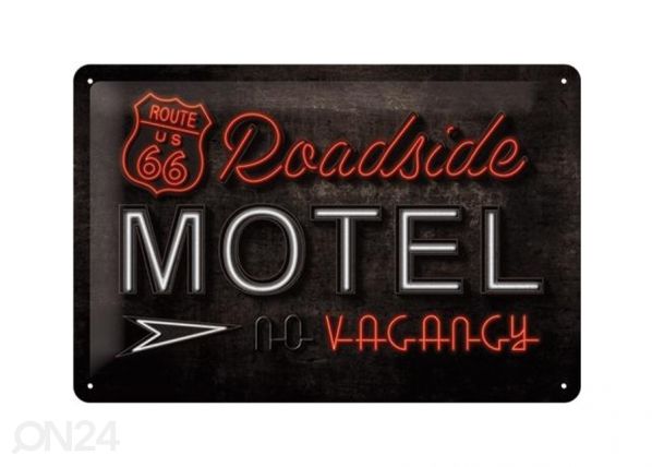 Retro metallposter Route 66 Roadside Motel 20x30cm