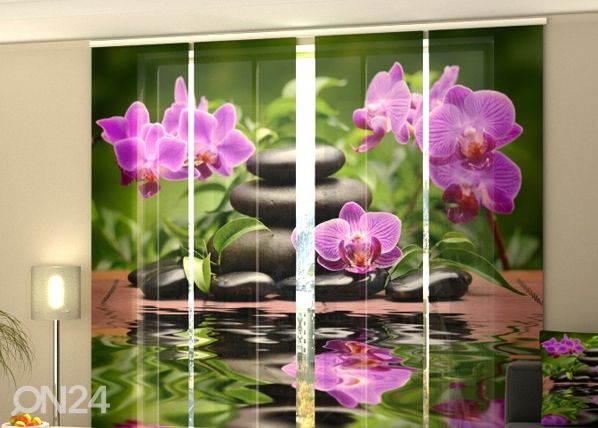 Läbipaistev paneelkardin Orchids in the Garden 240x240 cm