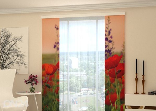 Poolpimendav paneelkardin Wonderful Poppies 80x240 cm