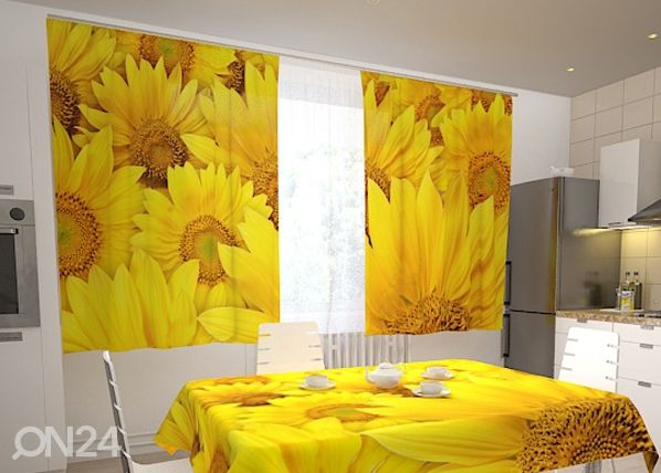 Poolpimendav kardin Sunflowers in the kitchen 200x120 cm