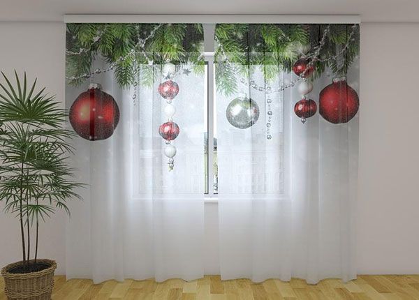 Läbipaistev kardin Christmas Decorations 240x220 cm
