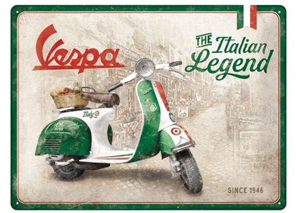 Retro metallposter Vespa - Italian Legend 30x40 cm