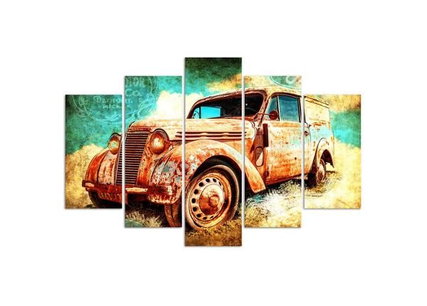 Viieosaline seinapilt Rusty car