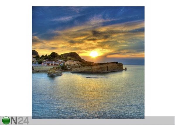 Fliis fototapeet Sunset over Corfu 240x240 cm