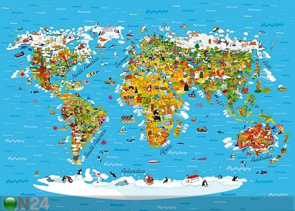 Fototapeet World map 360x254 cm