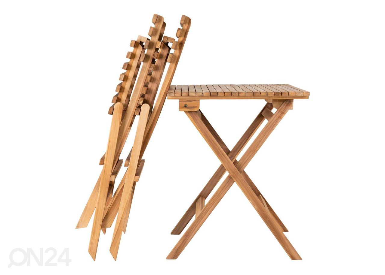 Aiamööbel Ambato laud + 2 tooli suurendatud