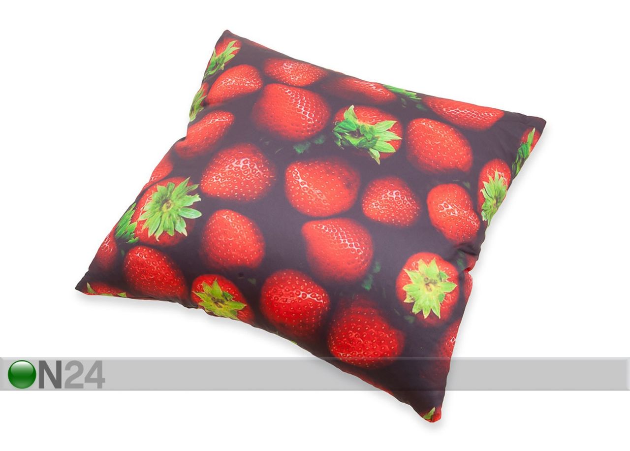 Dekoratiivpadi Strawberries 38x38 cm suurendatud