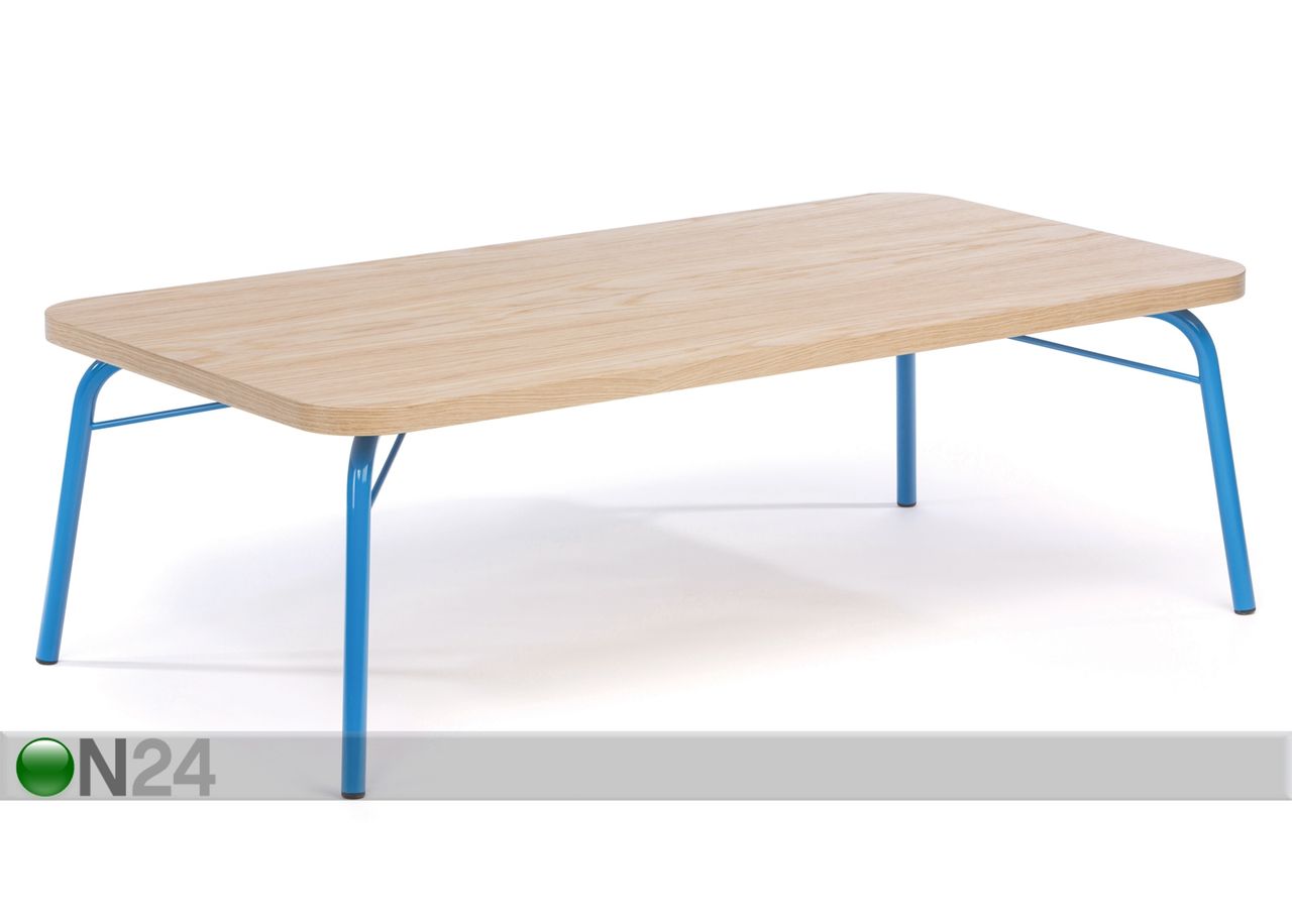 Diivanilaud Ashburn Coffee Table Oak-Blue 125x65 cm suurendatud