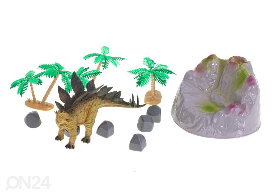 Dinosauruste figuurid 7 tk + matt ja tarvikute komplekt suurendatud