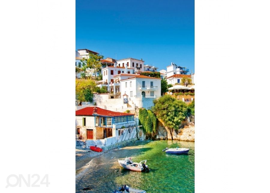 Fliis fototapeet Greece coast 150x250 cm suurendatud