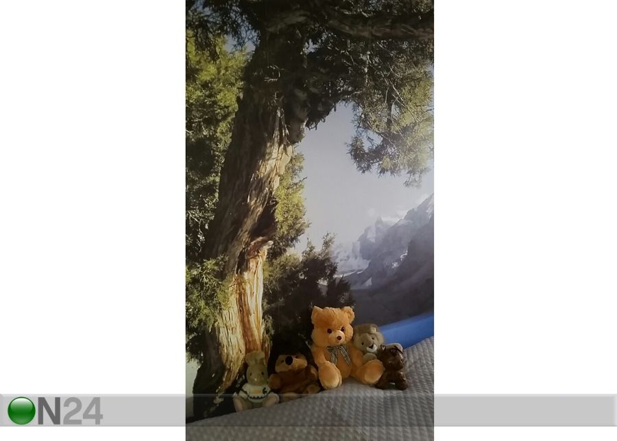 Fliis-fototapeet Mountain lake 360x270 cm suurendatud