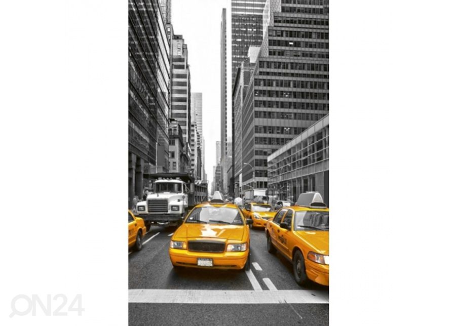 Fliis fototapeet Yellow taxi 150x250 cm suurendatud