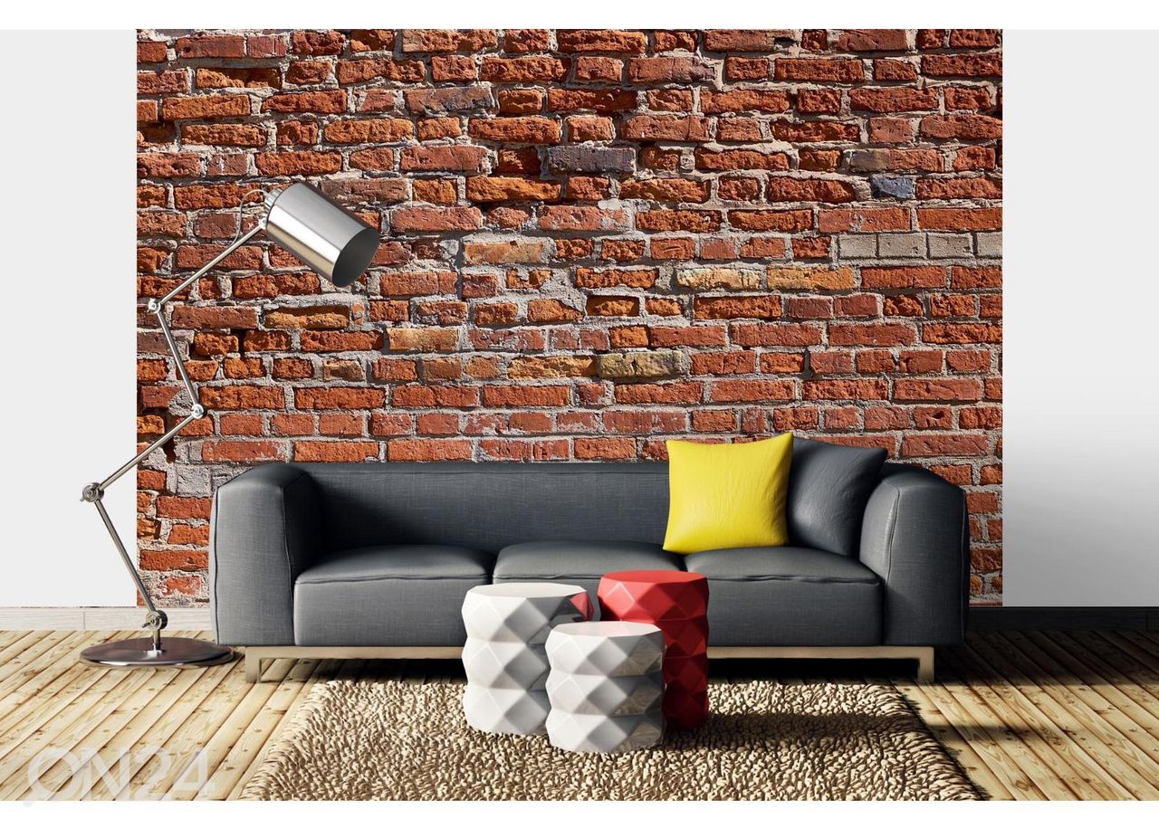 Isekleepuv fototapeet Texture Of An Old Brick Wall suurendatud