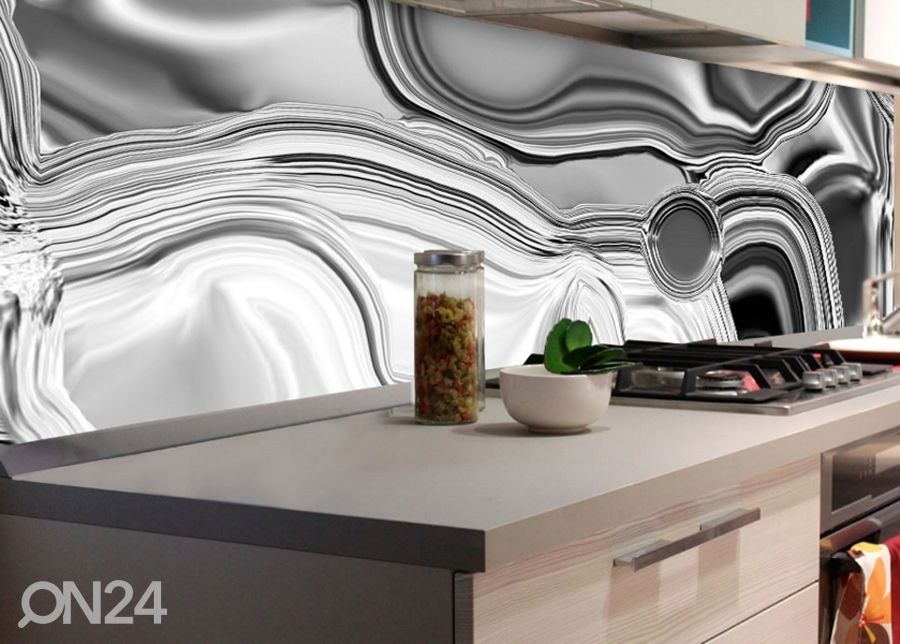 Köögi tagasein Liquid chrome silver 180x60 cm suurendatud