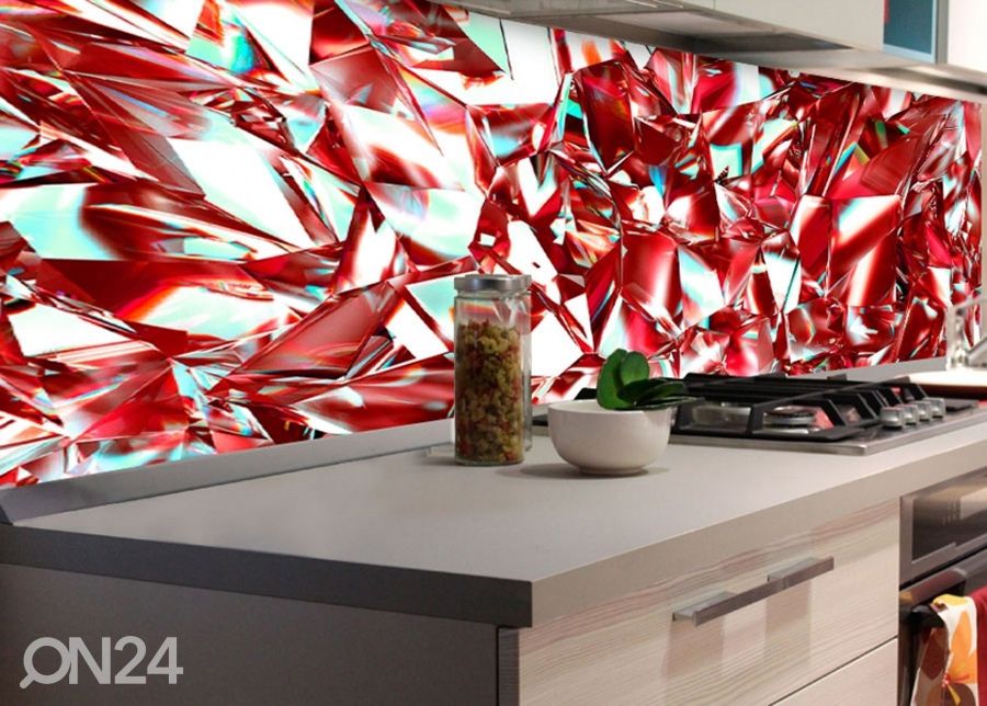 Köögi tagasein Red crystal 180x60 cm suurendatud