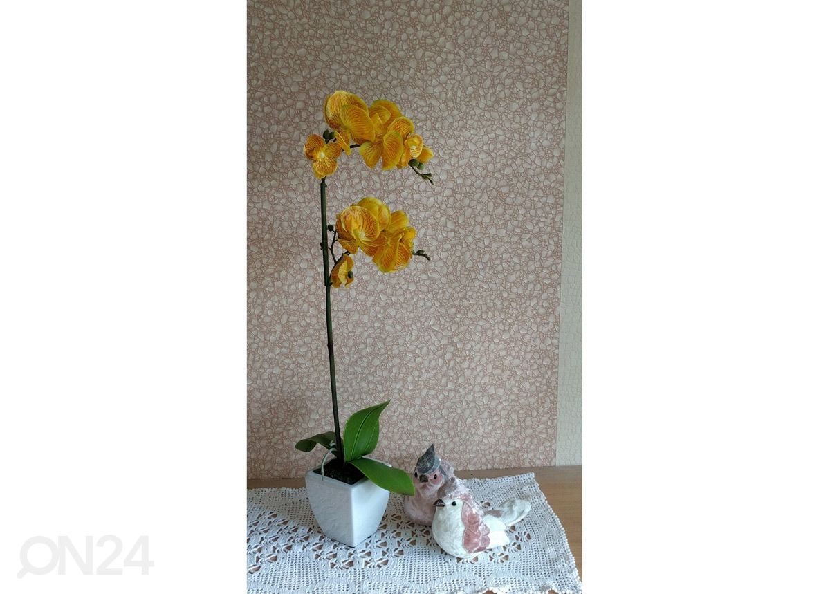 Kunstlill Kollane orhidee h75 cm suurendatud