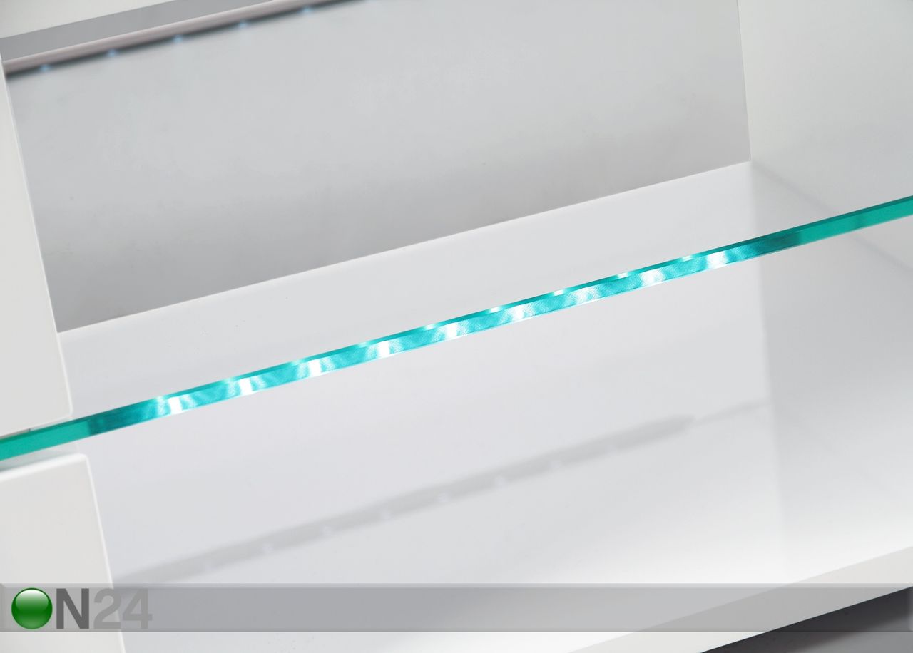 LED-valgustiga TV-alus Blanc suurendatud