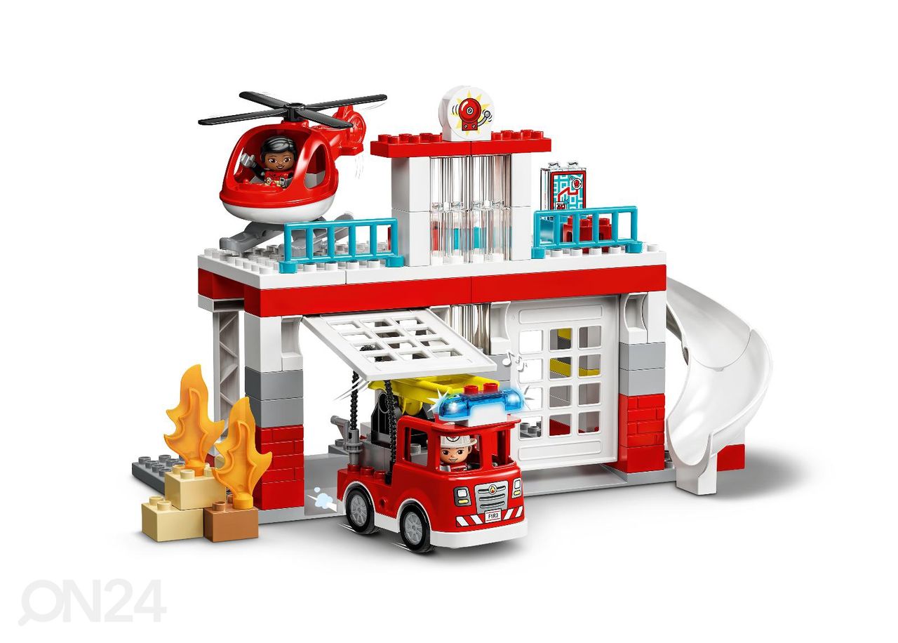 LEGO DUPLO Tuletõrjedepoo ja -helikopter suurendatud