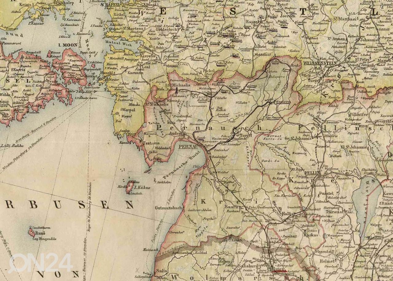 Regio seinakaart Liv-Est-Kurland 1898 suurendatud