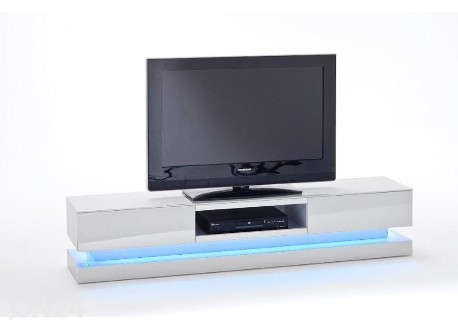 Valge LED valgustusega TV-alus Step suurendatud