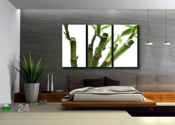 Kolmeosaline seinapilt Bambus