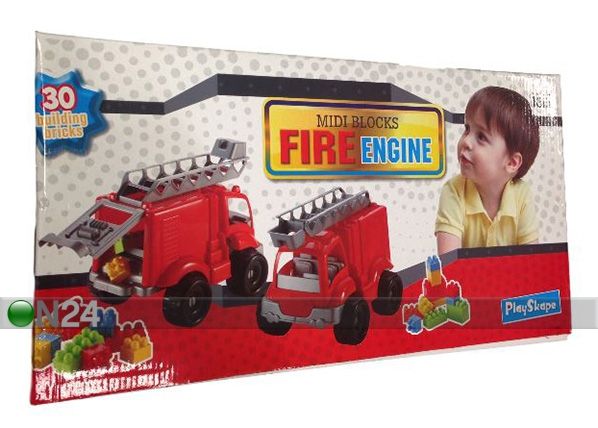 Tuletõrjeauto klotsidega