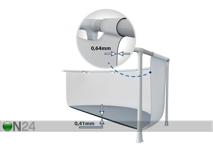 Bassein Intex Prism 549x122 cm filterpumba ja redeliga suurendatud