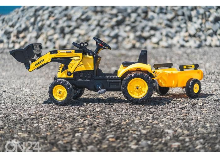 Falk Traktor Komastu kopa ja käruga kollane suurendatud