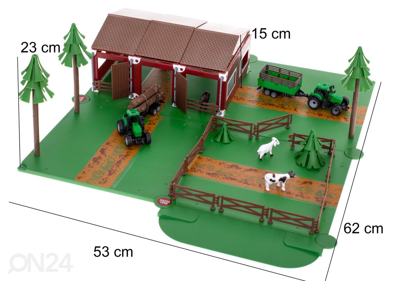 Farmi mäng koos traktori ja loomadega suurendatud