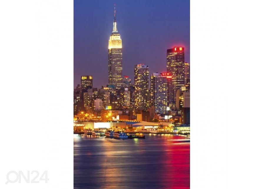Fliis fototapeet Manhattan at night 150x250 cm suurendatud