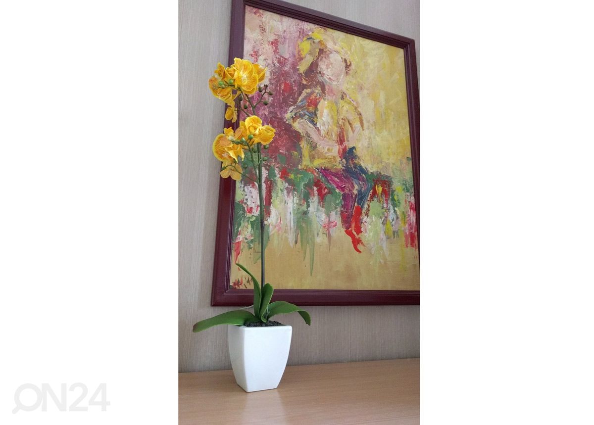 Kunstlill Kollane orhidee h75 cm suurendatud