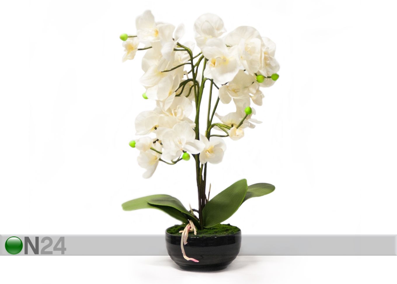 Kunstlill Valge orhidee h48 cm suurendatud