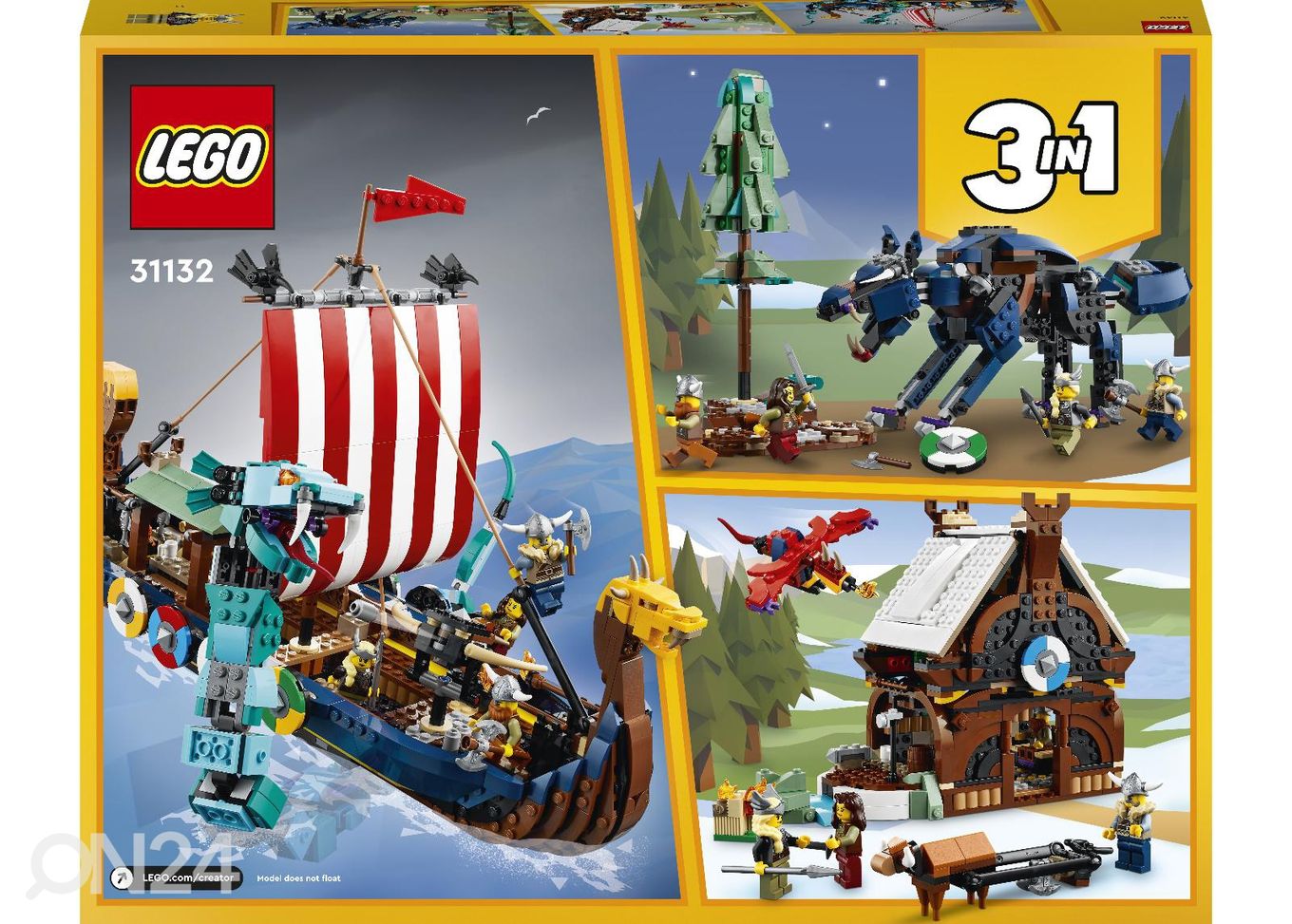 LEGO Creator Viikingilaev ja Midgardi madu suurendatud