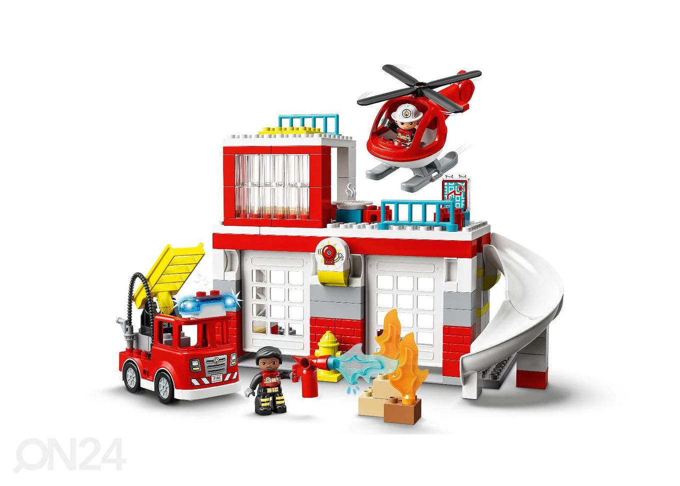 LEGO DUPLO Tuletõrjedepoo ja -helikopter suurendatud