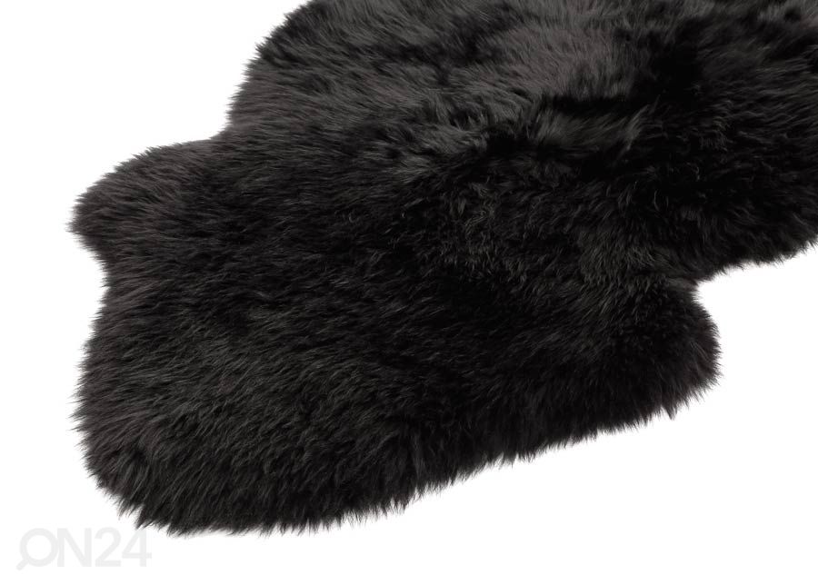 Naturaalne lambanahk Merino black DUO ±60x180 cm suurendatud