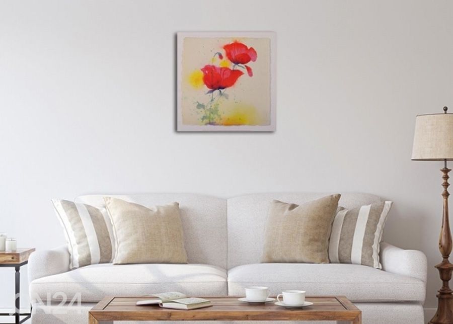 Seinapilt Poppies 3D 30x30 cm suurendatud