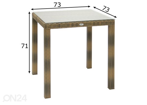 Aialaud Wicker 73x73 cm mõõdud