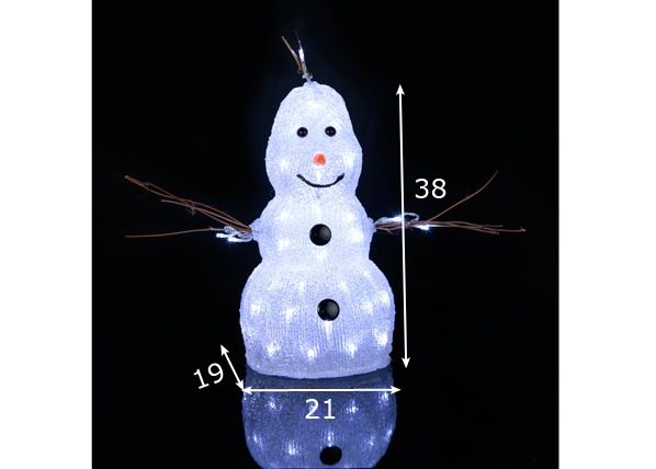 Akrüülist kuju Snowman 38 cm mõõdud