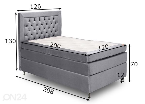Comfort voodi Hypnos Hemera 120x200 cm mõõdud