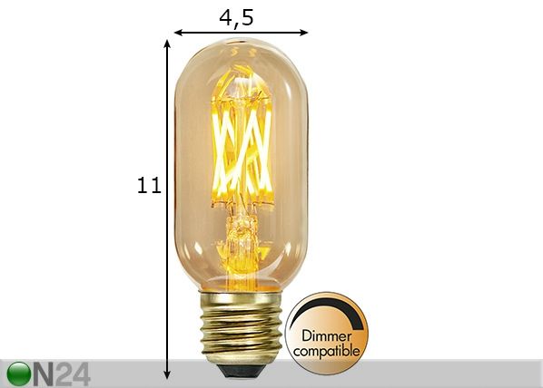 Dekoratiivne LED pirn E27 (3,7W) mõõdud