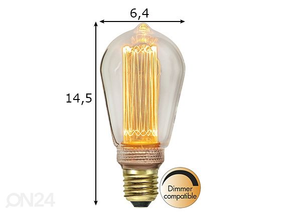 Dekoratiivne LED pirn E27 2,5W mõõdud