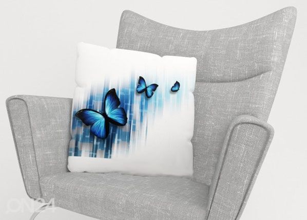Dekoratiivpadjapüür Blue Butterflies 40x40 cm