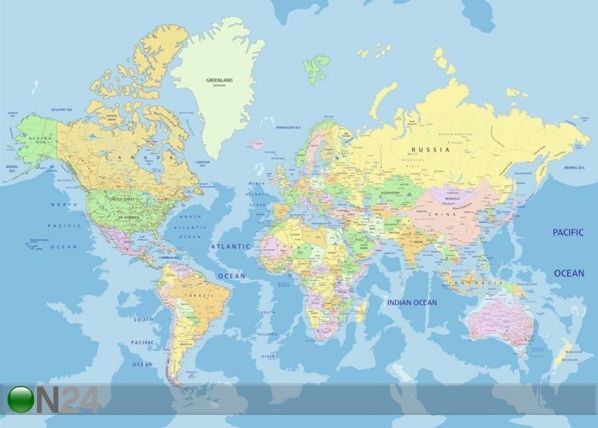 Fliis-fototapeet World map 360x270 cm