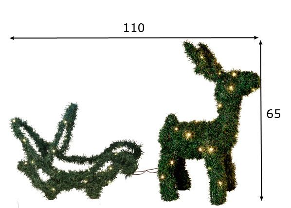 Jõulukaunistus õue Reindeer & Sledge 65cm mõõdud