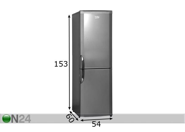 Külmkapp Beko CSA24022X mõõdud