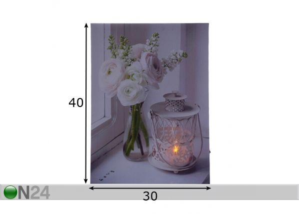 LED pilt Bouquet 40x30 cm mõõdud