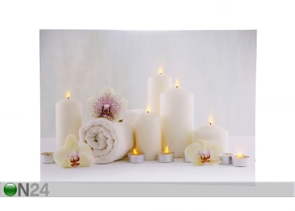 LED pilt Candles & Towels 30x40 cm